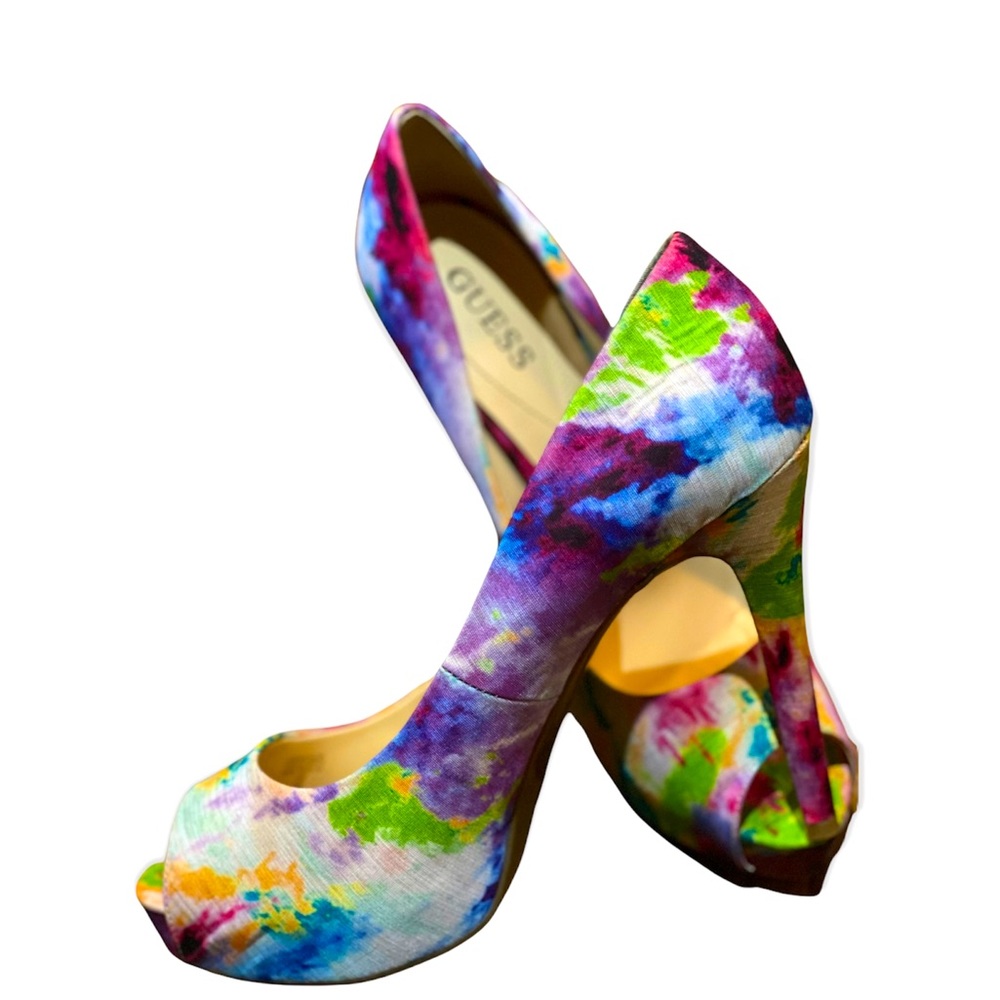 Guess Floral Platform Heels